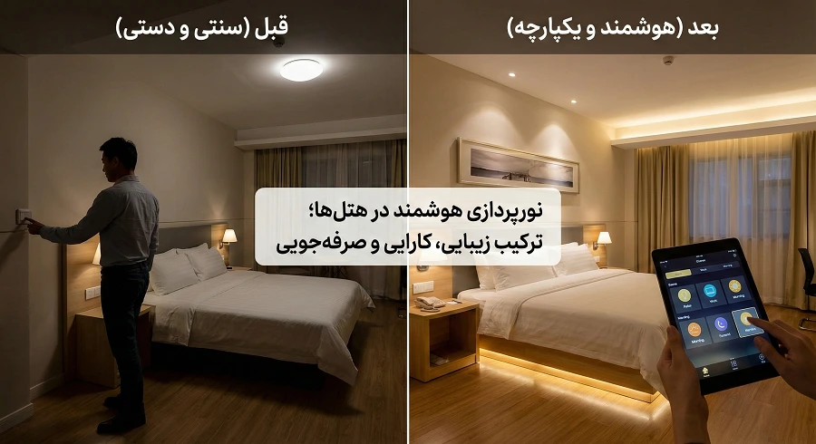 نورپردازی هوشمند در هتلها