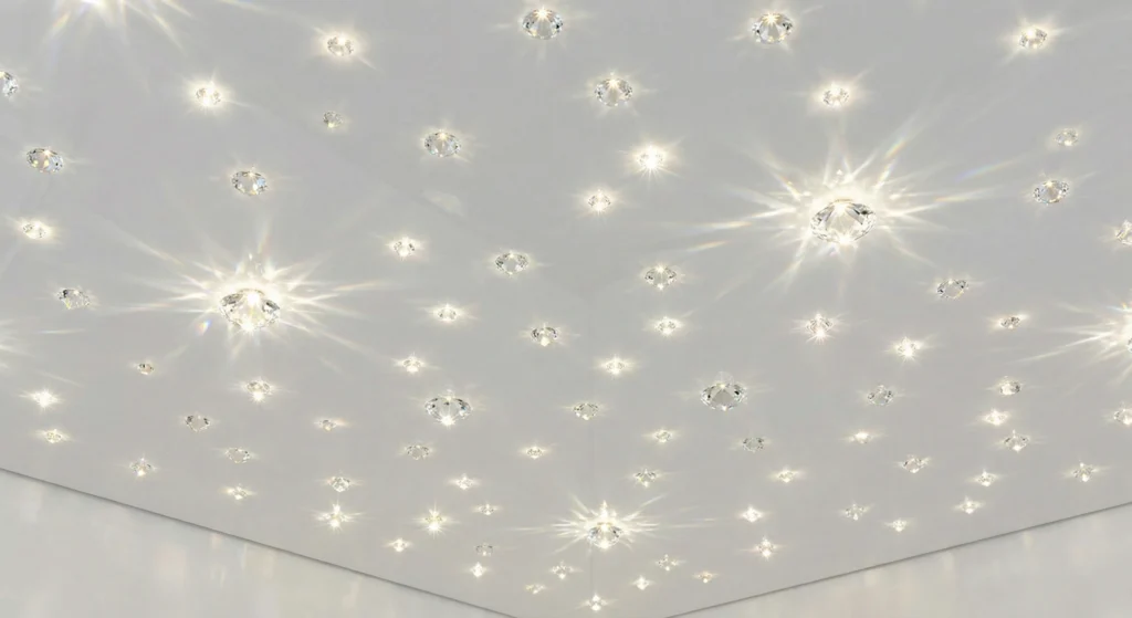 نورپردازی کریستال سواروسکی با طراحی حرفه‌ای و جلوه‌ای لوکس در فضای داخلی